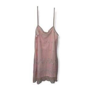 Vintage 976 Clue Sz 3 pink dress with silver embellishment